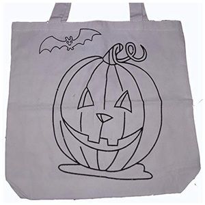 Halloween Do it Yourself Tote Bag Pumpkin Jack-o’lantern  Fabric 13"x13"